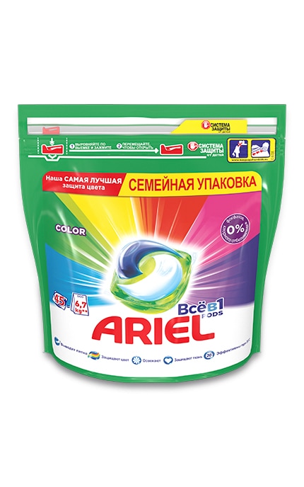 ARIEL-Капсулы для стирки Ariel Pods Все-в-1 Color, 45 шт-8001841456096