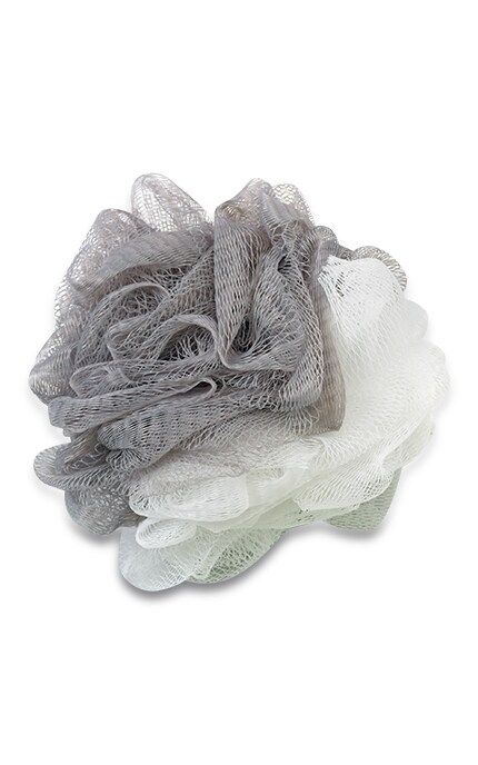 Мочалка банная Miine Серо-белая 1 шт