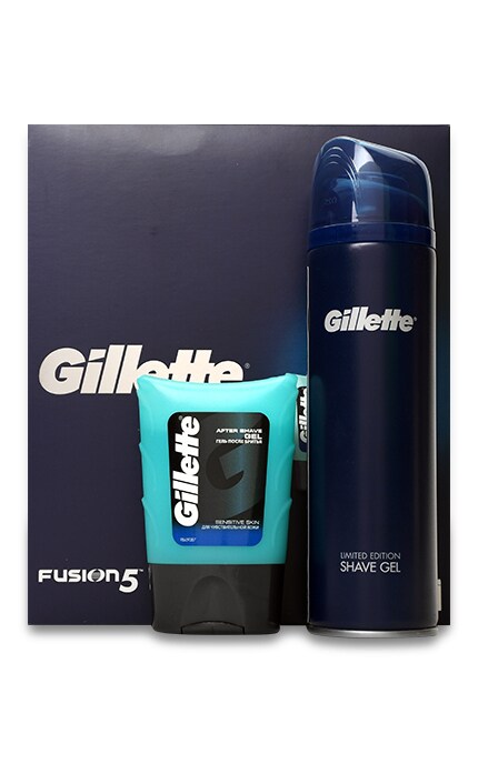 GILLETTE FUSION-Подарочный набор Gillette Fusion Ultra Sensitive Гель для бритья + Бальзам после бритья Sensitive -7702018548514
