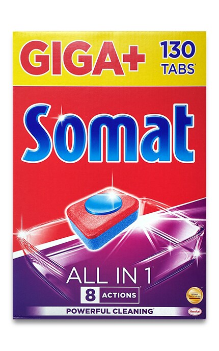 SOMAT-Таблетки для посудомоечной машины Somat Giga Plus All in one, 130 шт.-9000101356014