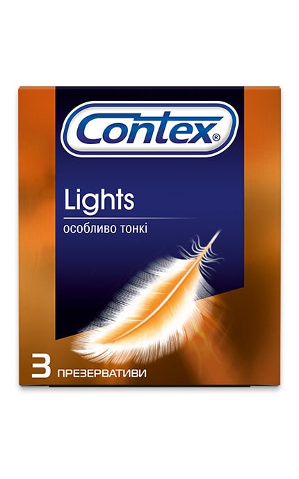 CONTEX-Презервативи латексні з силіконовою змазкою Contex Lights Особливо тонкі-5060040300114