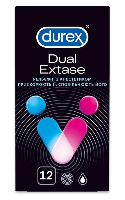 DUREX-Презервативы латексные Durex Dual Extase с силиконовой смазкой-5052197053432