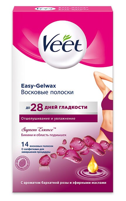 VEET-Восковые полоски Veet Easy-Gelwax Technology-3059944022859