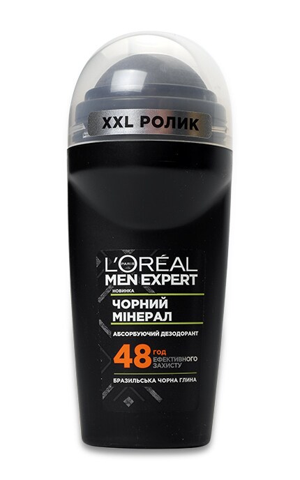 LOREAL PARIS MEN EXPERT-Дезодорант кульковий чоловічий чорний мінерал 48 год захисту Loreal Paris Men Expert-3600523916702