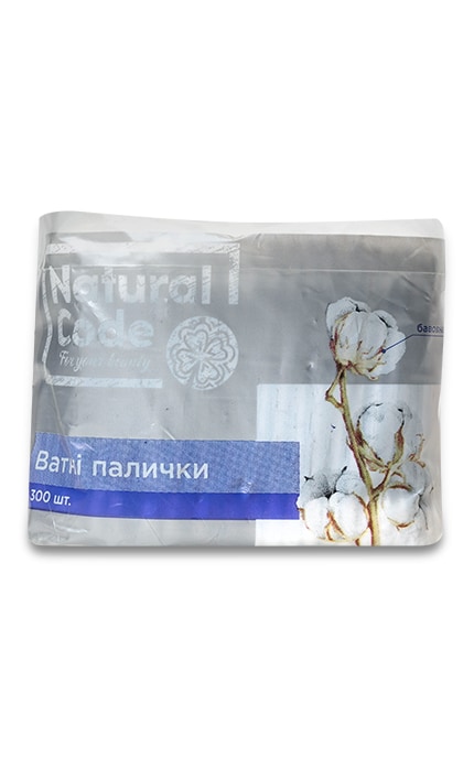 NATURAL CODE-Ватные палочки Natural Code 300 шт-4752171008144