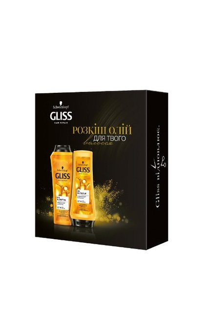 GLISS KUR-Подарочный набор GLISS Oil Nutritive Шампунь 250 мл и Бальзам 200 мл для сухих волос-4015100444803