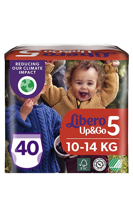 LIBERO UP and GO-Подгузники-трусики Libero Up&Go, 10-14 кг, размер 5, 40 шт.-7322541089706