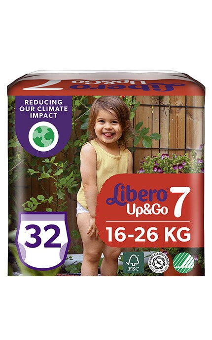 LIBERO UP and GO-Підгузки-трусики Libero Up & Go, 16-26 кг, розмір 7, 32 шт.-7322541091044