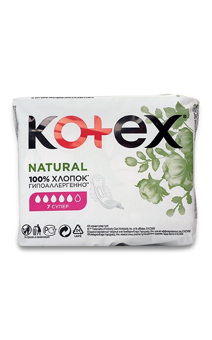 KOTEX-ПРОКЛАДКИ NATURAL SUPER-5029053575346