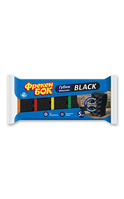 ФРЕКЕН БОК-Губка кухонная Фрекен Бок Максима Black 5 шт-4823071642346