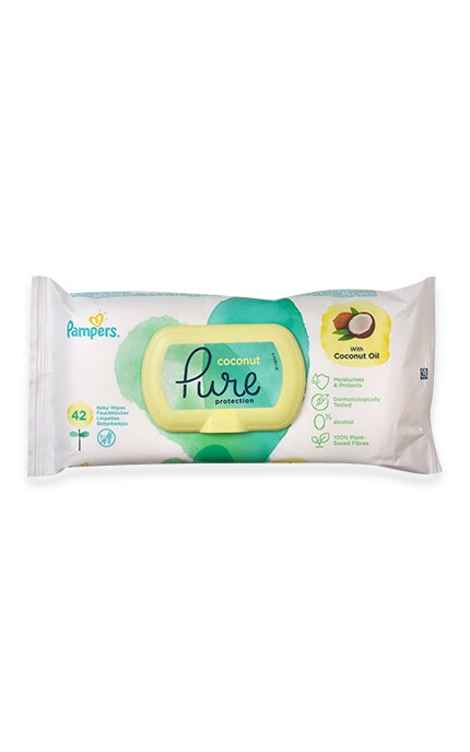 PAMPERS-ДИТ. ВОЛ.СЕРВЕТ.PURE COCONUT-8001841708676