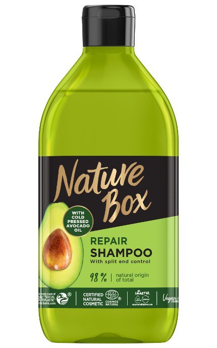 NATURE BOX-Шампунь Nature Box для відновлення волосся та проти посічених кінчиків з олією авокадо холодного віджиму 385 мл-9000101215762