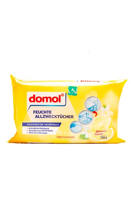 DOMOL-Вологі господарські серветки Domol з запахом лимону, 50 шт-4305615105277
