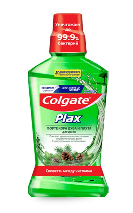 COLGATE-Ополіскувач ротової порожнини для ясен Colgate Plax Форте Кора дубу та Ялиця Антибактеріальний захист-8850006305867