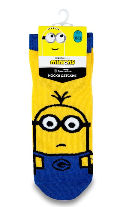 БЧК-Носки Minion детские желтые укороченные, р.21-22-4810089481012