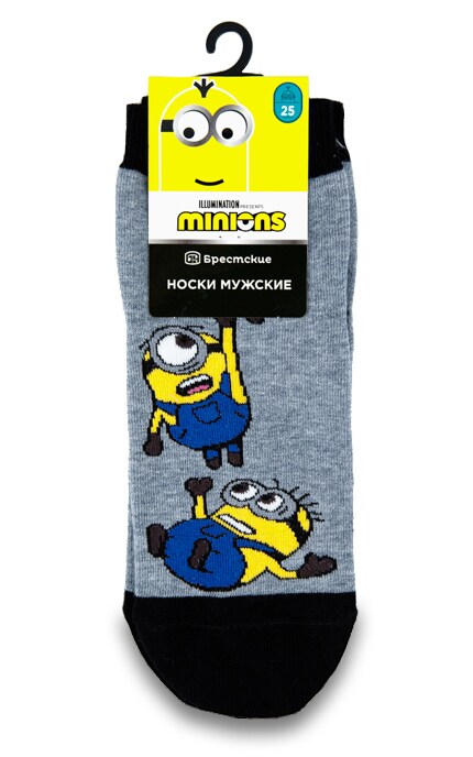 БЧК-Носки Minions мужские серые укороченные, р.25-4810089479019