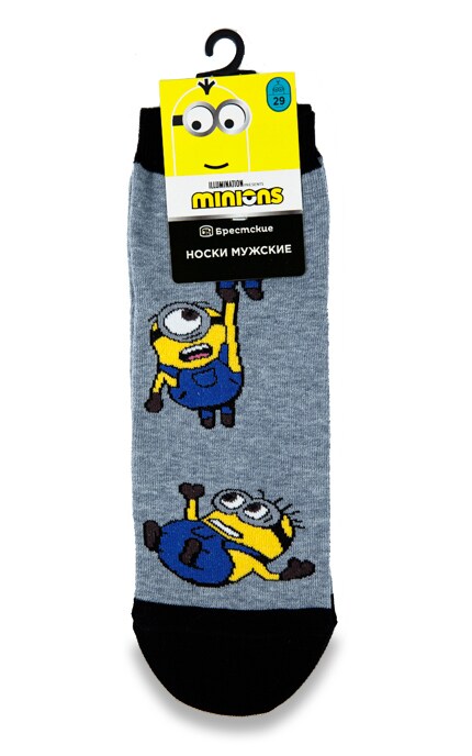 БЧК-Шкарпетки чоловічі Minions сірі укорочені, р.29-4810089480770