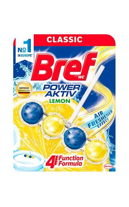 BREF-Средство для чистки унитаза Bref Сила-Актив 4 в 1 Лимонная свежесть-9000100625289