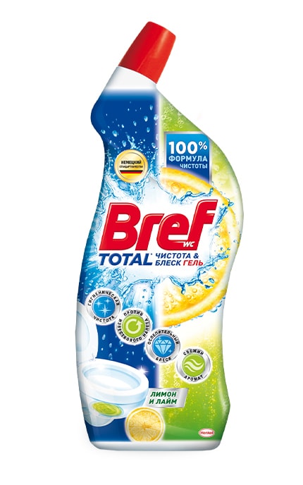 BREF-Гель для чищення унітаза Bref Total Лимон та лайм Чистота та блиск-9000101312317