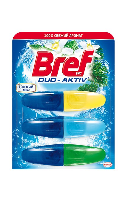 BREF-Средство для очистки и ароматизации унитаза Bref Duo-Aktiv Свежий микс-9000100991421