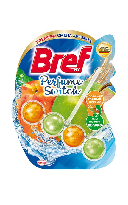 BREF-Туалетные блоки для унитаза Bref Смена аромата Персик-Яблоко -9000101329803