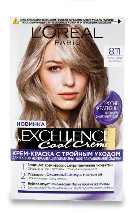 LOREAL PARIS EXCELLENCE-Фарба для волосся L'oreal Excellence Cool Creme 8.11-3600523943265