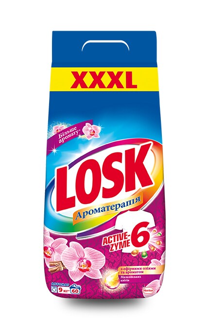 LOSK-Стиральный порошок Losk Ароматерапия Малайзийские цветы, 9 кг-9000101412888