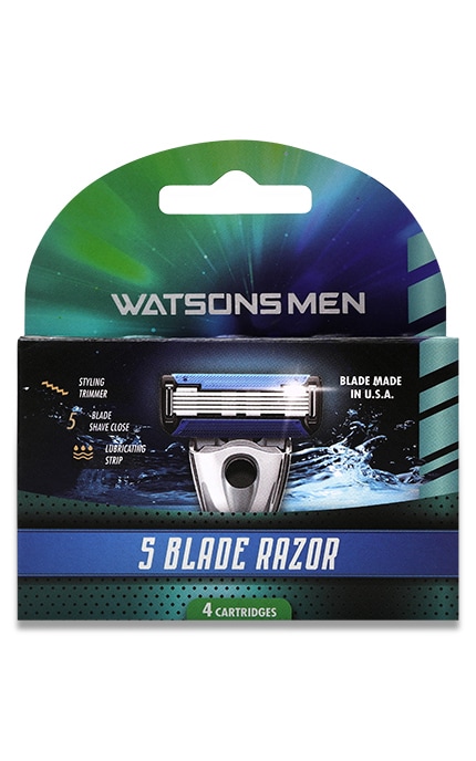 WATSONS-Картриджі до чоловічого станка Watsons, 5 лез, 4 шт-4894532933457