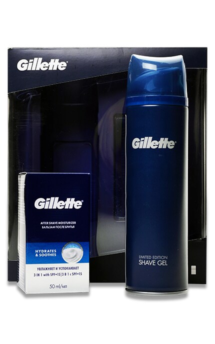 GILLETTE FUSION-Набір Gillette Fusion Гель для гоління і Бальзам після гоління для чутливої шкіри-7702018509331