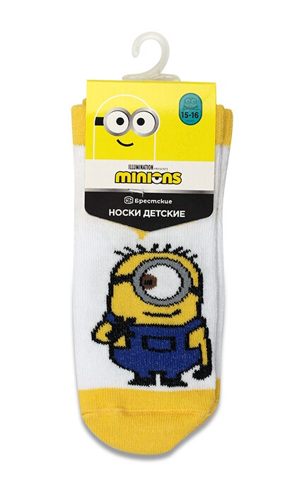 БЧК-Носки детские Брестские Minions цвет белый размер 15-16-4810089480862