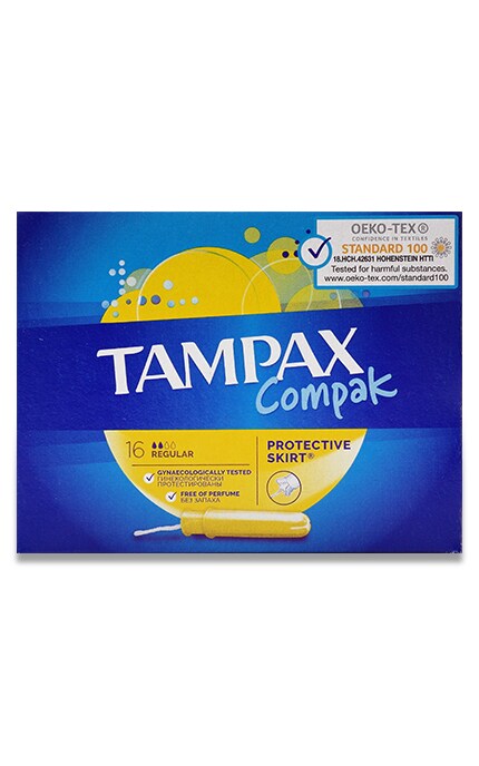 TAMPAX-Тампоны гигиенические с аппликатором Tampax Compak Regular, 16 шт-4015400219507