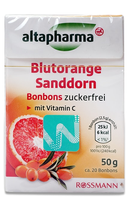ALTAPHARMA-Льодяники з обліпихою без цукру Altapharma 50 г-4305615615639