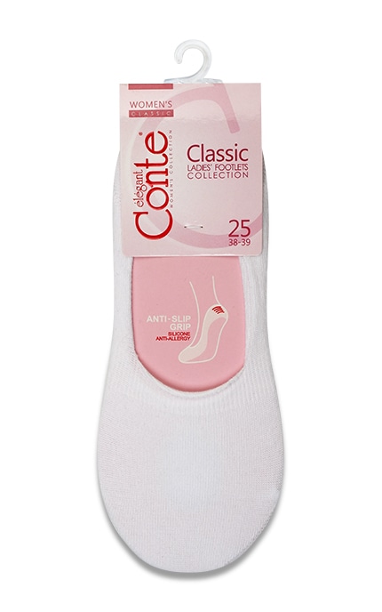 CONTE-Підслідники жіночі Conte Classic, білі, р.25 -4810226150702