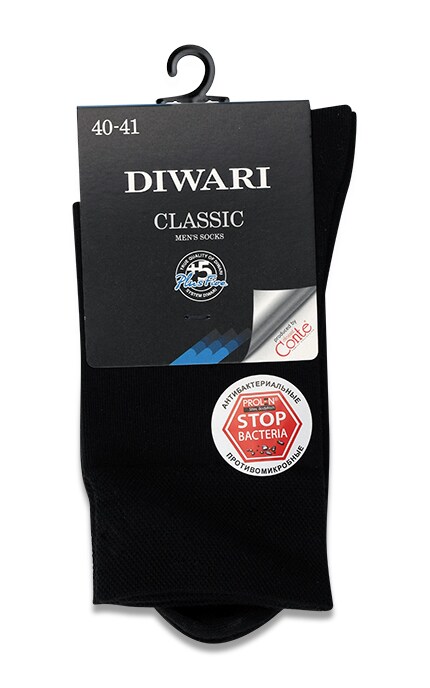 DIWARI-Шкарпетки чоловічі Conte Diwari, чорні, р.25-4811473024198