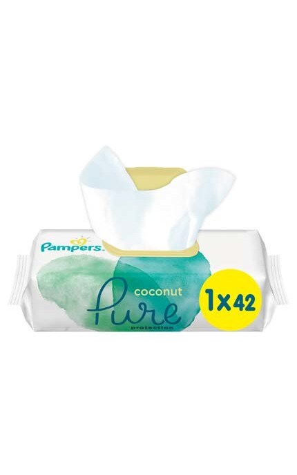 PAMPERS-Серветки Pampers Pure Coconut, 42 шт-8001841708676