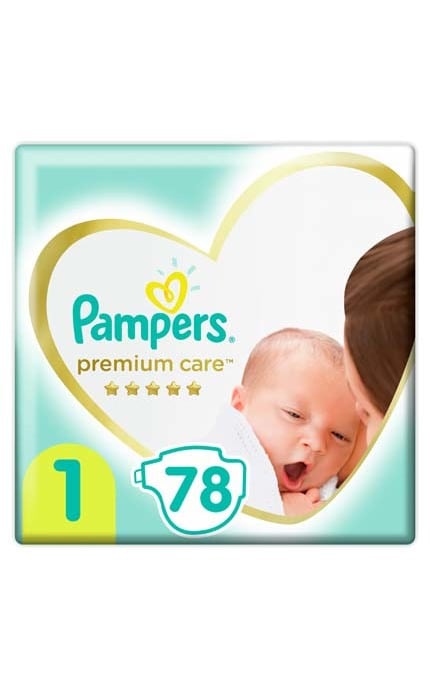 Подгузники детские Pampers Premium Care New Born размер 1 2-5 кг 78 шт
