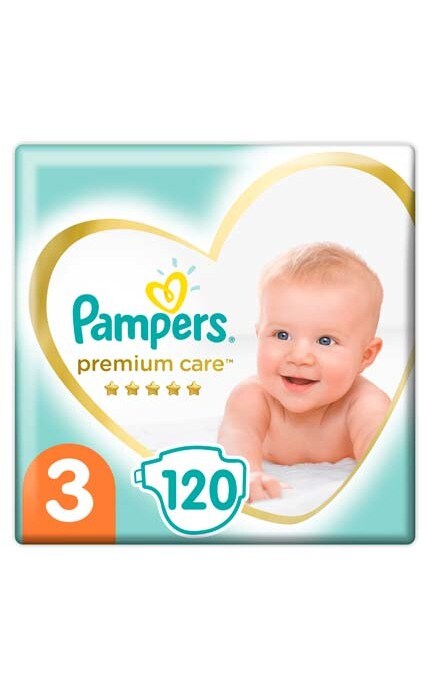 Подгузники детские Pampers Premium Care размер 3 Midi 6-10 кг 120 шт