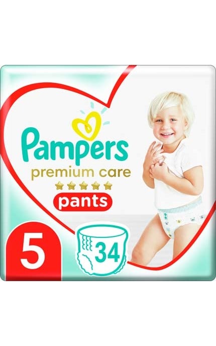 PAMPERS PREMIUM-Підгузки-трусики Pampers Premium Care Pants 5 (Junior) 12-17 кг 34 шт-8001090759870