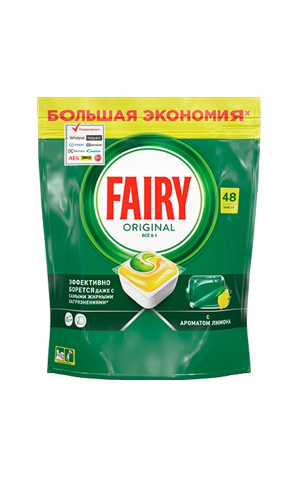 FAIRY-Капсули для посудомийних машин Fairy Original Все в 1 Лимон, 48 шт-8001090016102
