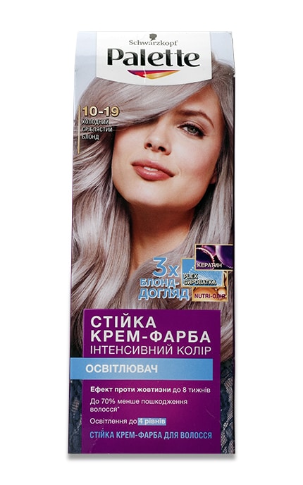 Крем-краска для волос Palette тон 10-19 Холодный серебристый Блонд 1 шт