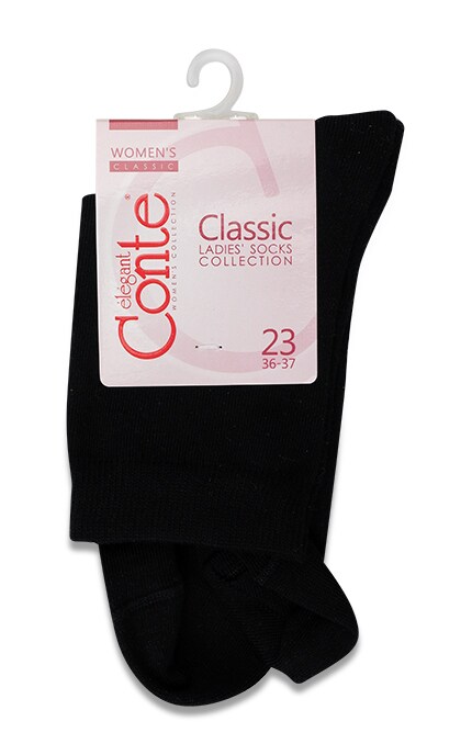 CONTE-Шкарпетки Conte Classic жіночі, чорні, р.23-4810226492260