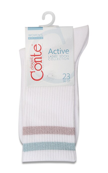 CONTE-Шкарпетки Conte Active жіночі, білі, р.23-4810226463512
