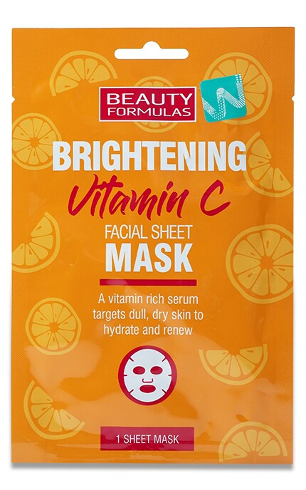 BEAUTY FORMULAS-Маска для обличчя Brightening Vitamin C, 1 шт-5012251013352
