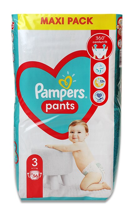 Подгузники-трусики Pampers Pants, размер 3, 6-11 кг, 56 шт