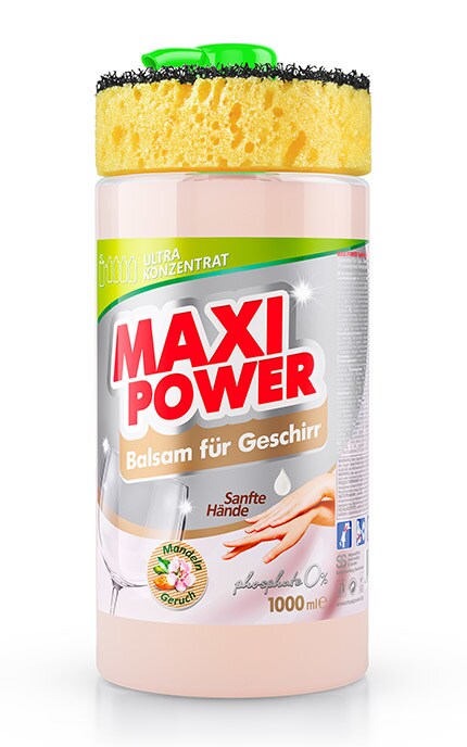 MAXI POWER-Средство для мытья посуды Maxi Power Миндаль, 1000 мл-4823098402800
