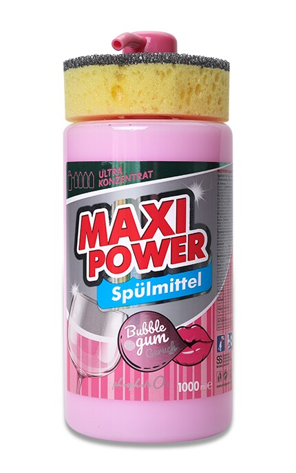 MAXI POWER-Засіб для миття посуду Maxi Power Bubble Gum, 1000 мл-4823098408505