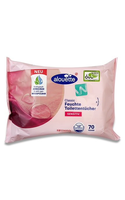 ALOUETTE-Туалетная бумага Alouette Sensitive влажная-4305615791845