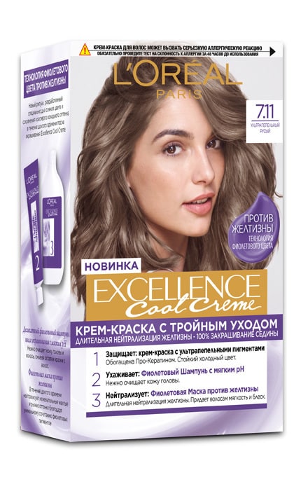 Краска для волос L'Oreal Excellence Cool Creme тон 7.11 1 шт