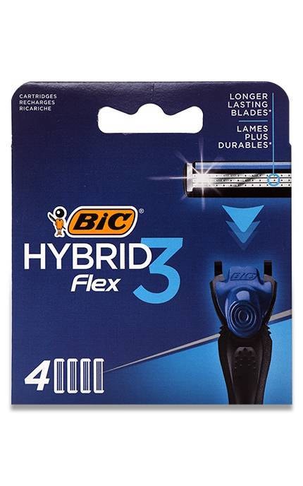 Кассеты для бритвы Hybrid Flex 3 трехлезвенные 4 шт