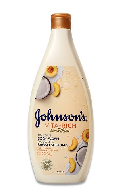 Гель для душа Johnson's Vita-Rich Смузи Расслабляющий с йогуртом кокосом и экстрактом персика, 750 мл